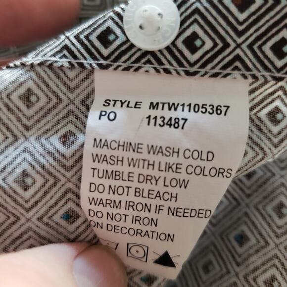 Cinch Men's Sz M Classic Fit Walter LS Dress Shirt‎ Gray Geometric 100% Cotton - Picture 12 of 15